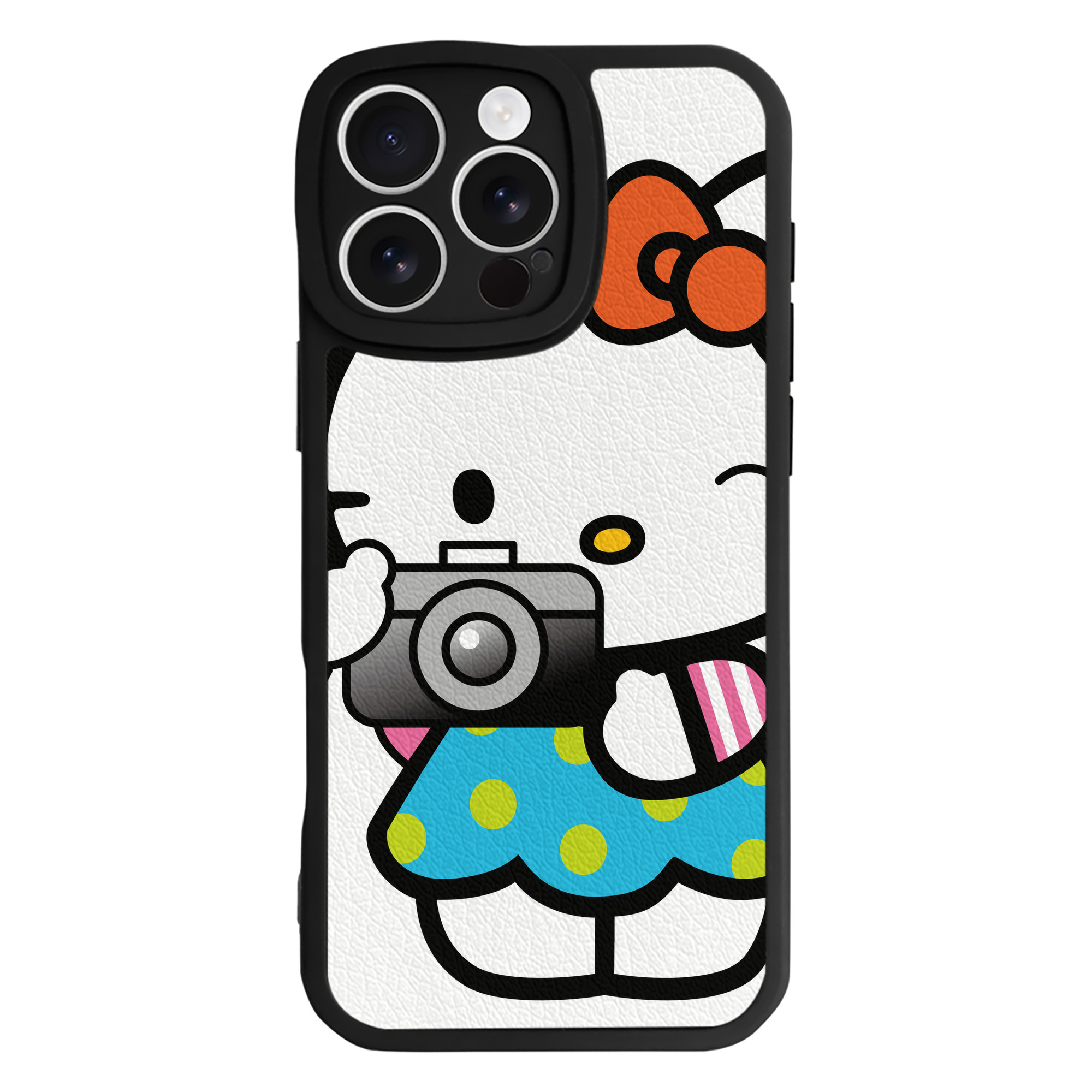 （画像用） Hello Kitty ハローキティ 【iPhone 16シリーズ対応】シリコンスマホケース（レザー調） 材質：シリコン